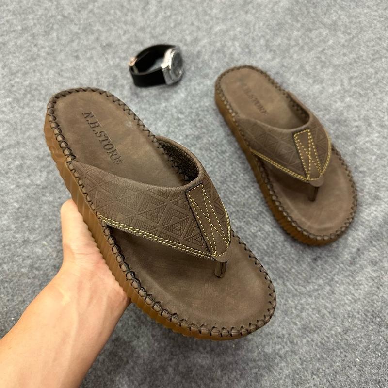 [Mẫu mới-Mang bao Êm Chân] Dép tông Lào Nam Da cao cấp.Được khâu chỉ toàn bộ, Dép Quai Kẹp Da Nam hottren 2024 đế đúc cao su, mang vào thoải mái và êm DéP Đế Bằng Nhung Slipper Shoes