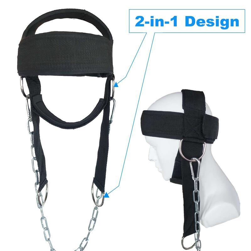 Product Introduction of Lifting Strap with Chain Adjustable Head Harness Neck Trainer for Home Gym Weightlifting Bodybuilding Barbell Workout 0