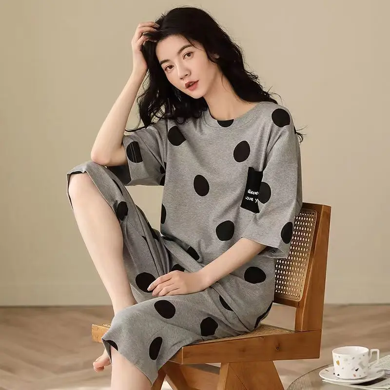 Đồ Ngủ Nữ, Phong Cách Nhật Bản Hoạt Hình, Dễ Thương, Ngắn Tay, Cỡ Lớn Women Áo 4