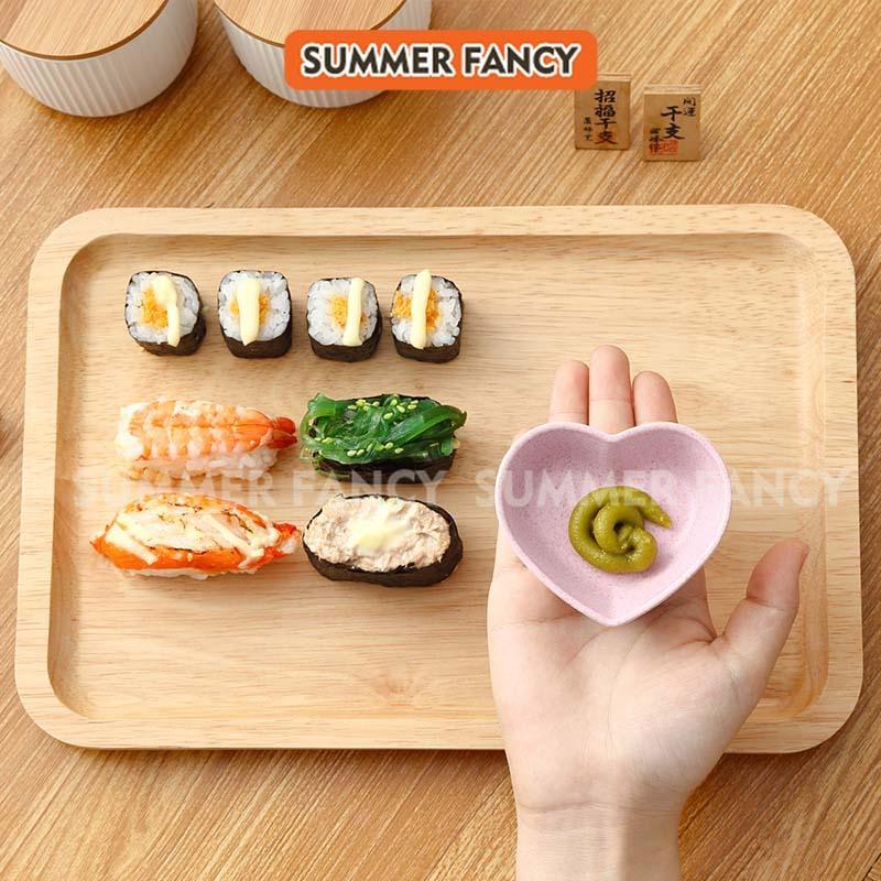 Chén trái tim mini lúa mạch xanh, hồng, đựng gia vị, nước chấm Summer Fancy - bài trí mâm cúng thôi nôi 7