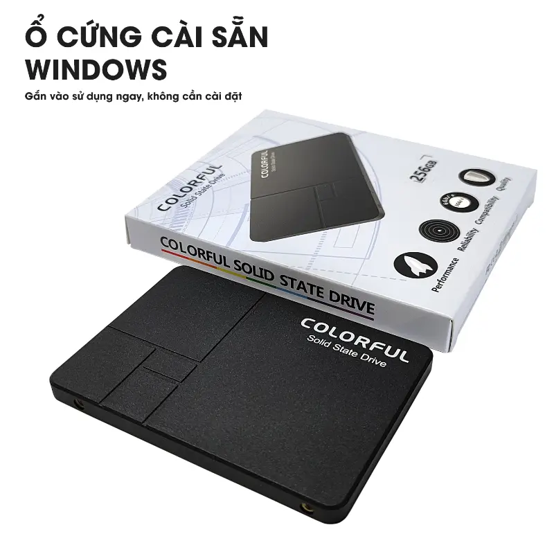 Ổ cứng SSD cài sẵn win miễn phí, Gắn vào là sử dụng không cần cài đặt, Hàng mới, BH 3 Năm, dùng cho laptop, Pc
