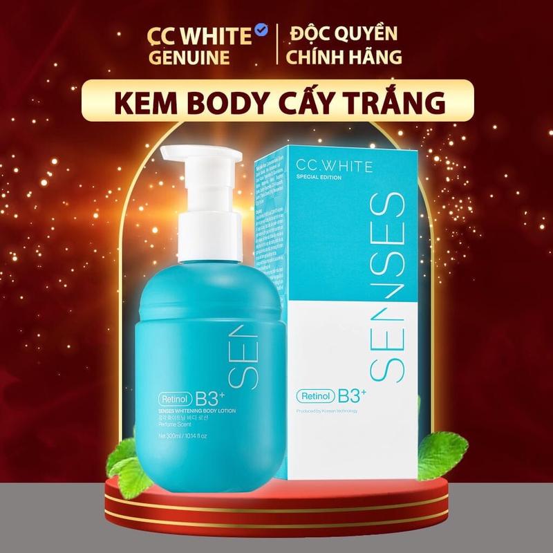 Chính hãng Kem body cấy trắng cc white Senses 300ml