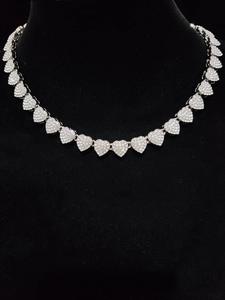 Collar de Corazón, Collar Combinado con Decoración de Pedrería para Galentine's Party para Novio y Novia, Joyería Moderna y Exquisita para Fiesta, Uso Diario