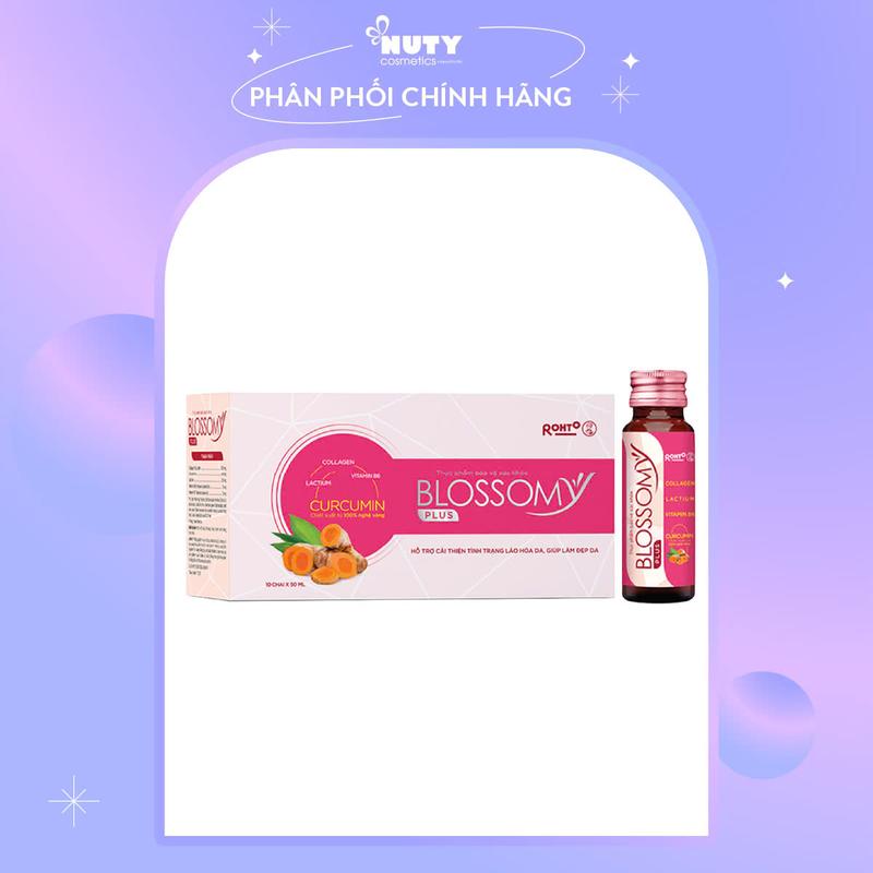[Tặng serum cosmedica DATE 10/2025] [Mẫu Mới] Nước Uống Giúp Bảo Vệ Sức Khỏe Blossomy Blossomy Curcumin & Collagen (50mlx10) 1