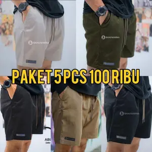 BISA COD 100 RIBU DAPAT 5 PCS Celana Pendek Pria Olahraga Dewasa Boardshort Sport Katun Tebal Polos Big Size Super Nyaman