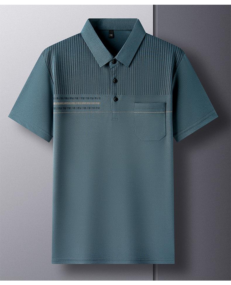 Product Introduction of Short Sleeve Polo Shirt, Summer Cool Pocket Design, Men's T-Shirt, Slim Fit, Fashion, Plain 7
