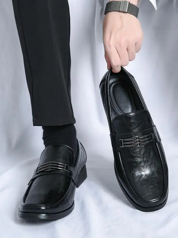 Men's Casual Solid Color Loafers, Fashionable Lightweight Breathable Comfortable Slip-on Shoes for Daily Wear, Male All-match Round Toe Shoes for Daily Wear 4