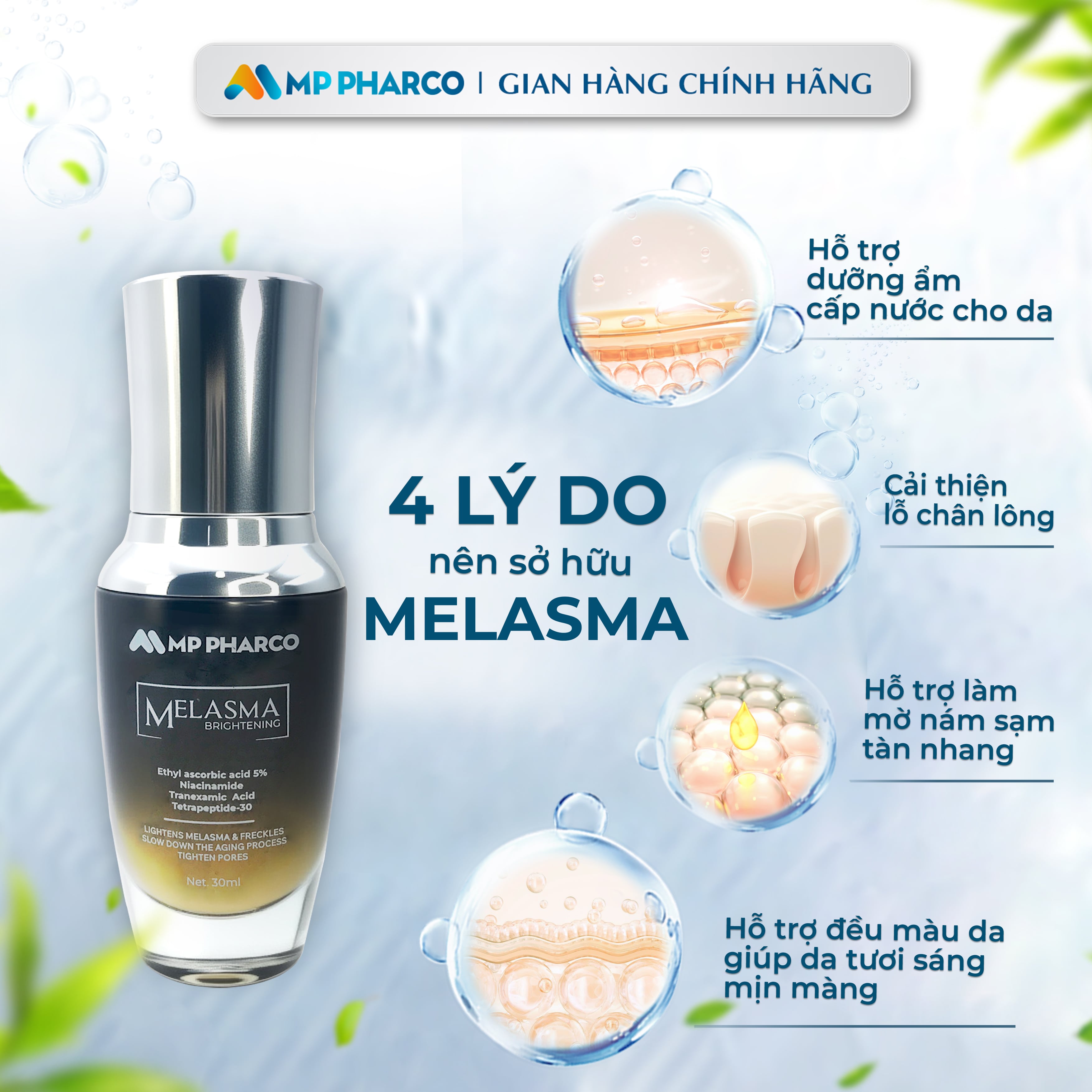 K57 Serum MELASMA Mppharco 30ml - Dưỡng Ẩm & Làm Đẹp Da - Dưỡng Ẩm Da dành cho da nám