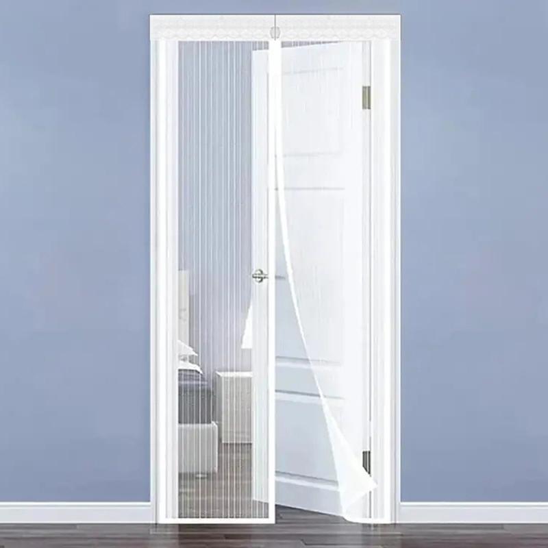 Mosquito Door Curtain Magnetic Fly Screen with Fastener Tape Easy to Install Magnetic Closure Doorway Screen Mosquito Curtain 2