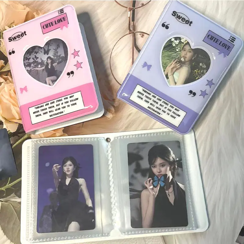 Album Đựng Ảnh 3inch 40 Ngăn Hình Trái Tim Họa Tiết Hoạt Hình Xinh Xắn 1