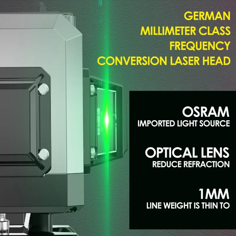 16 LINE 4D Multifungsi Laser Level 360 Rotari SELF LEVELING FULL SET Mesin Self Leveling Laser Waterpass Proyektor Perataan Diri Profesional Laser Hijau Laser Sinar Laser Level Tripod Laser Sinar UV Building and Flooring Projects Perkakas Kedap Air  Tempa 1