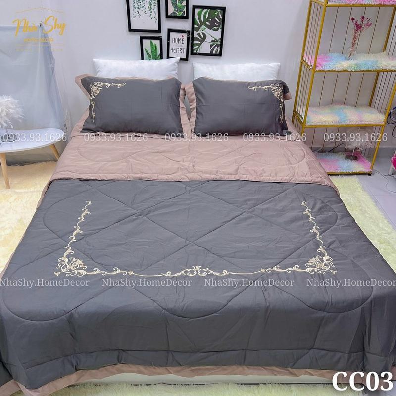 Bộ Chăn Gra Cotton Lụa 5 Món Dream City Home