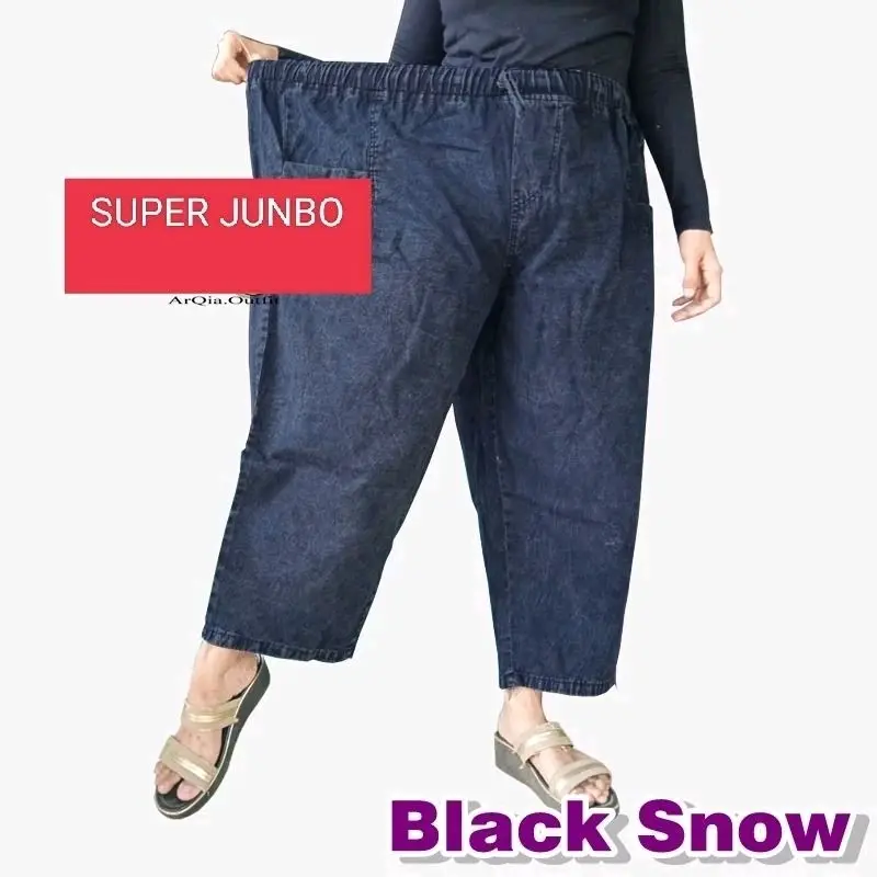 BIG SIZE Celana Baggy Pants BAMBE Jeans (Bb 45-85kg) Denim Melar Casual 3