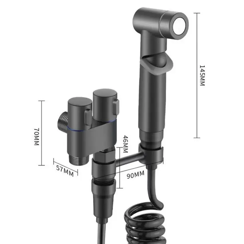 Vòi Xịt Vệ Sinh Bộ Vòi Sịt Vệ Sinh Tăng Áp Vòi Bồn Cầu Inox 304 Chia 2 Đầu Nước Không Gỉ 2