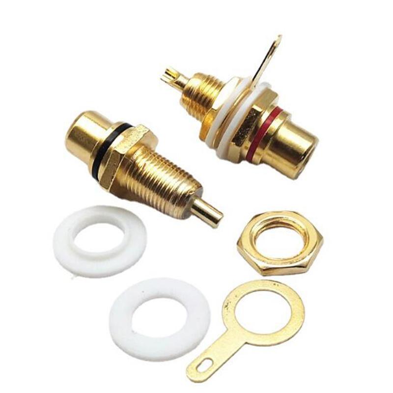 Product Introduction of Gold plated RCA female Jack Solder Connector Panel Mount Chassis AV Audio Socket Plug Bulk head with NUT  AN1A 13