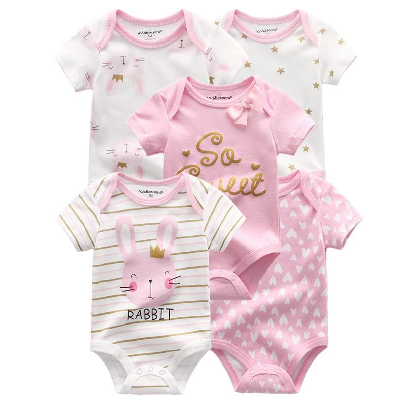  5 Chiếc Thời Trang Sơ Sinh Hoạt Hình Tay Ngắn Bé Trai Bé Gái Body Mềm 100% Cotton Trẻ Sơ Sinh Onesies 