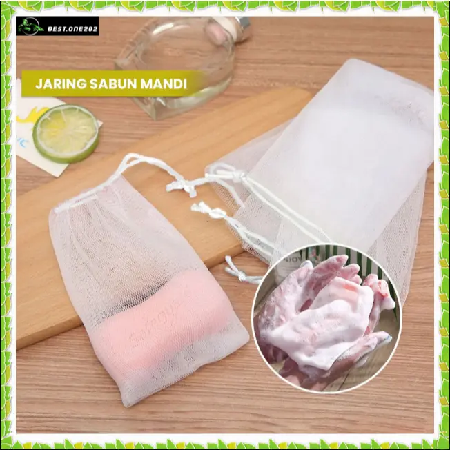 BEST-C1003 Jaring Sabun Mandi Serbaguna dengan Tali Gantung / Kantong Sabun Jaring Pembuat Busa Manual Halus untuk Sabun Batang / Jaring Halus  Soap Foaming / Jaring Sabun Souvenir