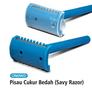 Pisau Cukur Bedah Savy Razor Onemed Biru Box Kumis Jenggot Brewok
