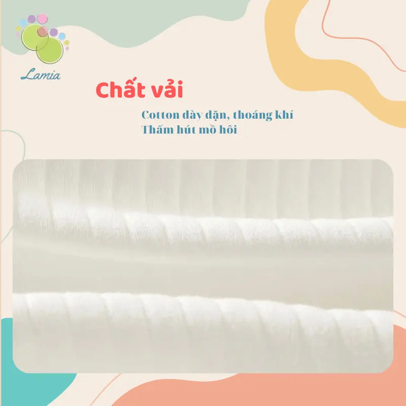 Sleepsuit thu đông dài tay, bộ áo liền thân cho bé trai bé gái sơ sinh 07BDD Cotton Kem 3