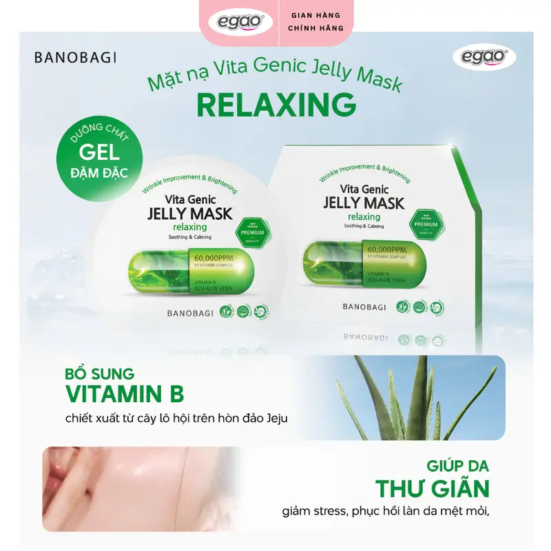 [Live] Combo 10 Miếng Mặt Nạ Banobagi Cấp Ẩm, Dưỡng Da, Vita Genic Jelly Mask 300g – Egao 1