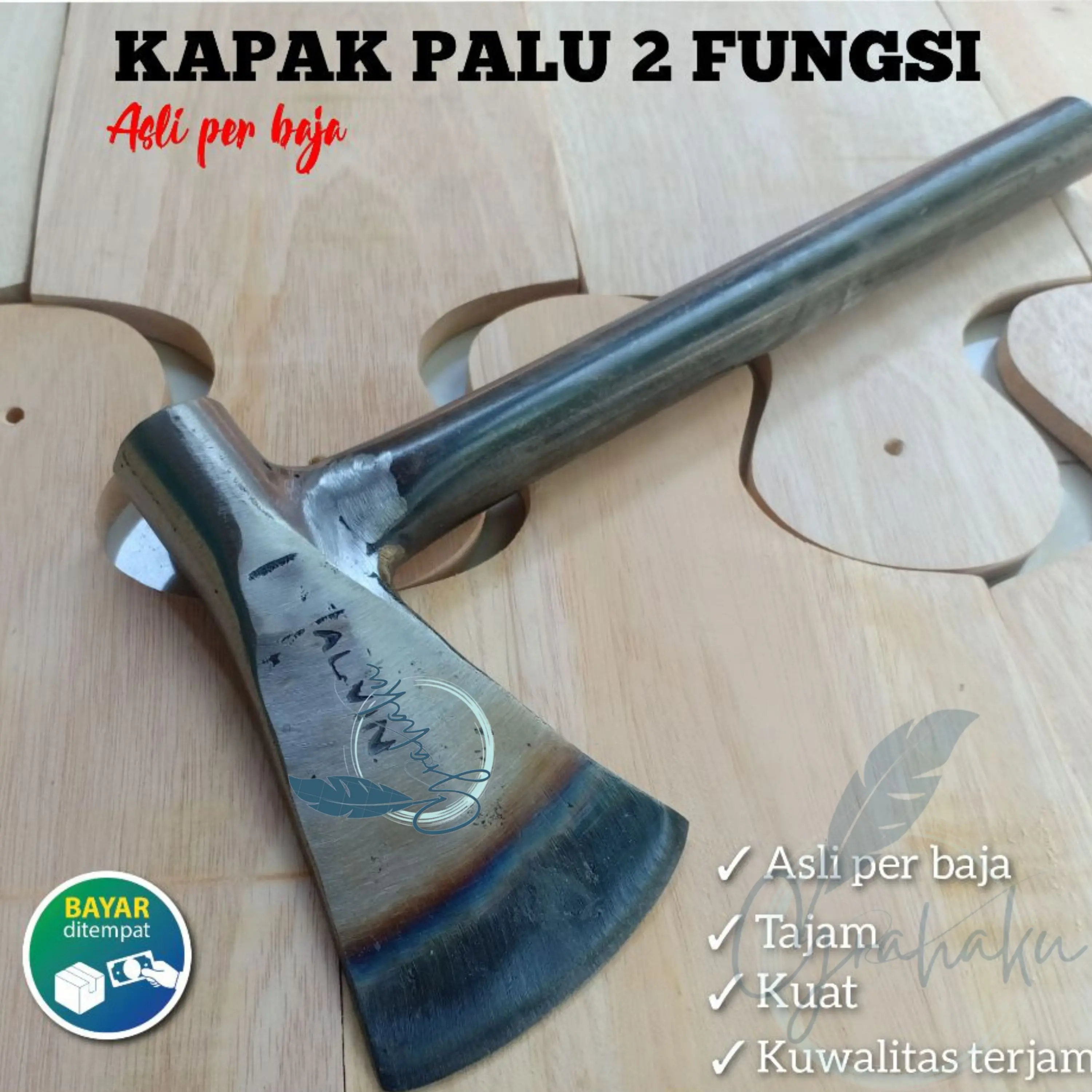 ( TURUN HARGA ) Kapak Palu Gagang Besi - Kampak Palu Bilah Baja Asli Serba Guna - Kapak Palu Super Tajam Pemotong Hebel