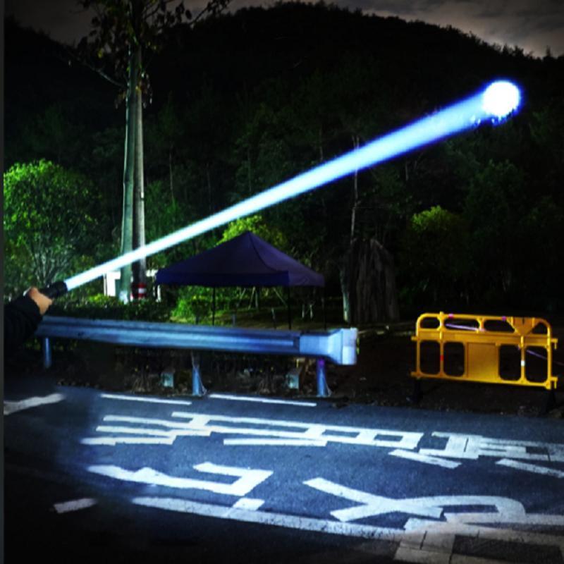 High Power Flashlight, 1 Count Rechargeable Zoom Flashlight, Portable Torch Light with Side Lights for Fishing Patrol Camping Emergency Lighting 3