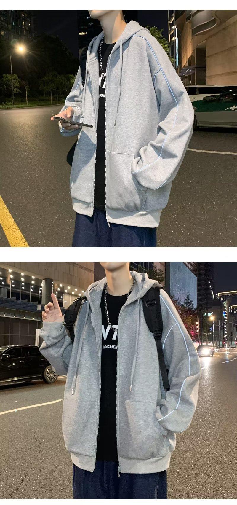 Product Introduction of Sweater 2024 New Fashion Brand Ins Youth Oversize Niche High Street Cardigan Hooded Coat Hoodie Menswear Sweatshirts Tops Lingerie 6
