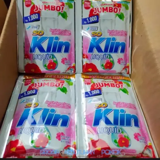 PAKET 42 pcs SO KLIN LIQUID JUMBO CAIR 43ML / RENCENG ALL VARIAN GROSIR promo 6