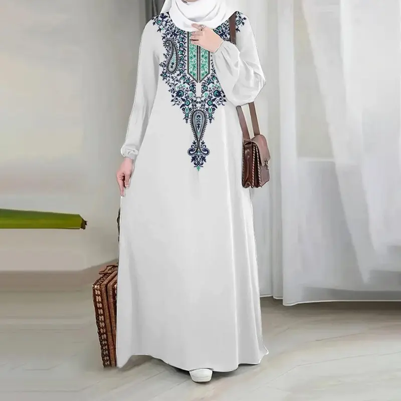 chinese dress ladies Muslim Dresses for Women Plus Size Solid Color Swing Kaftan Long Sleeve Maxi  Dress Modest Prayer Eid Outfit Fashion Dubai Arabe Kaftan Eid Saudi Attire  at Amazon Women's Clothing store