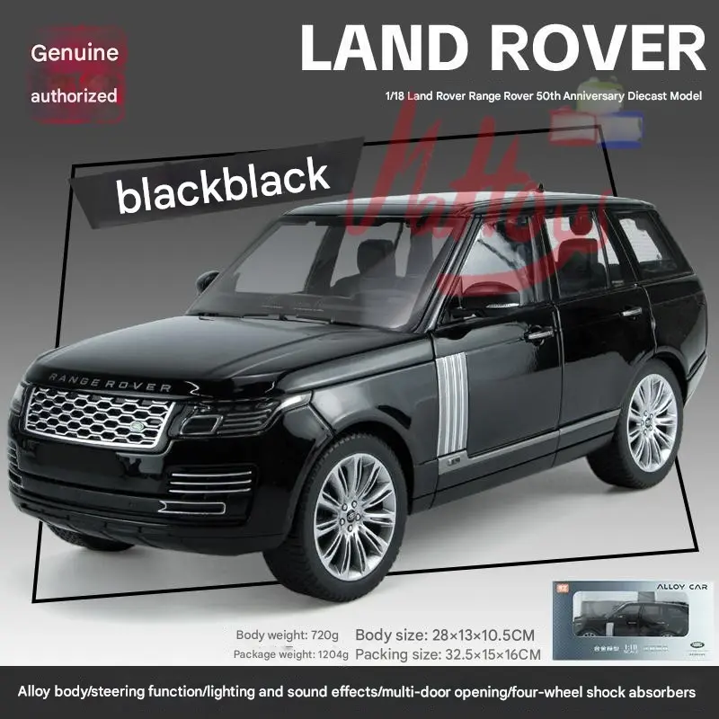 1:18 Large Range Rover 50th Anniversary Suv Offroad Alloy Model Diecast koleksi Hobi pajangan hadiah Ban Setir Toy 7