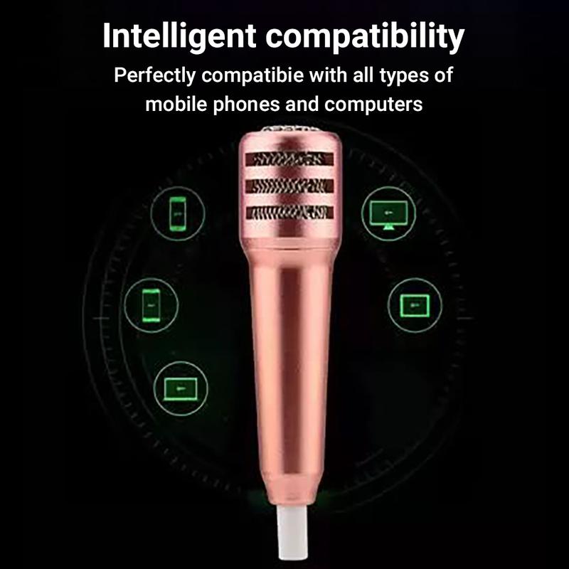 Product Introduction of Mini Karaoke Condenser Microphone with Headset 3.5mm Jack Portable High Quality Stereo MIC with Earphone Audio Smartphone 7
