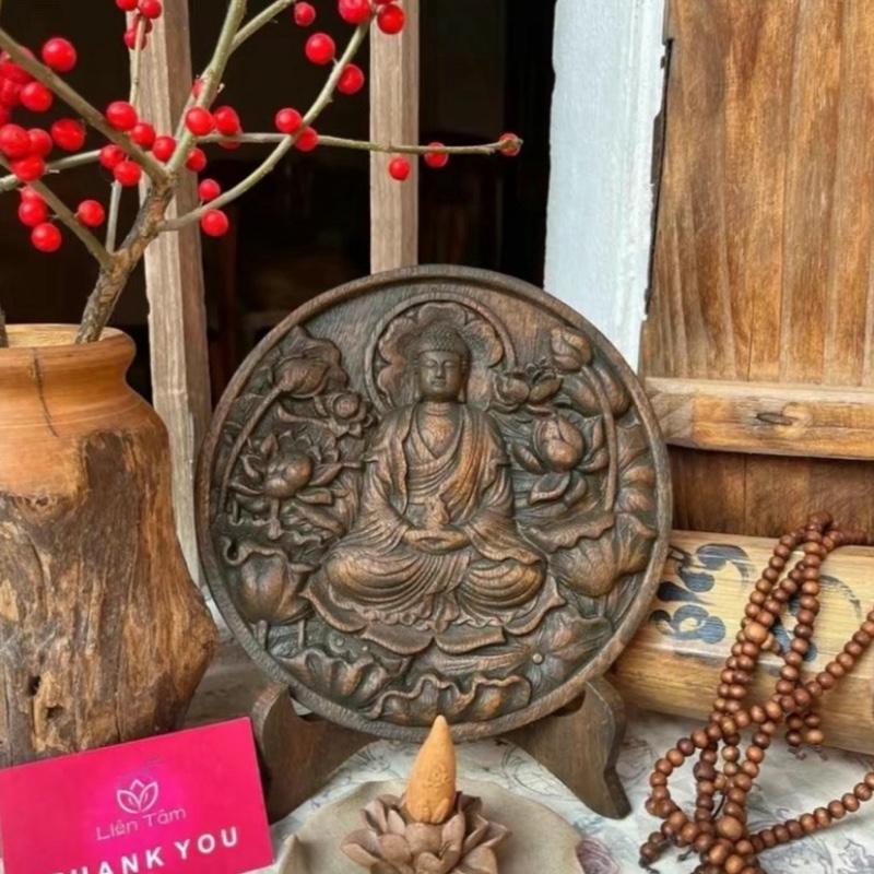 Tranh gỗ thiền tâm thanh tịnh-tranh gỗ decor trang chí nội thất 0