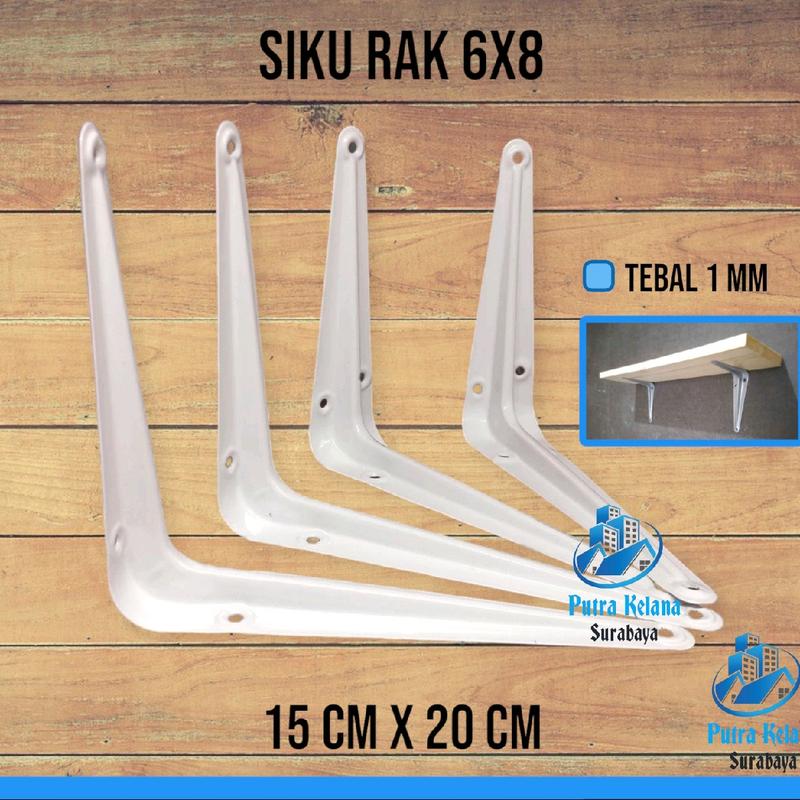 [Grosir] Siku Rak Dinding Tembok 6x8 Lusinan [24pc] / Siku Rak Ambalan ...