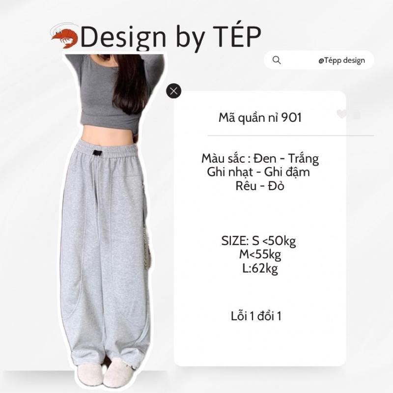 Quần nỉ xuông nữ dáng rộng Tép store - 901 Women Pants cho phụ nữ