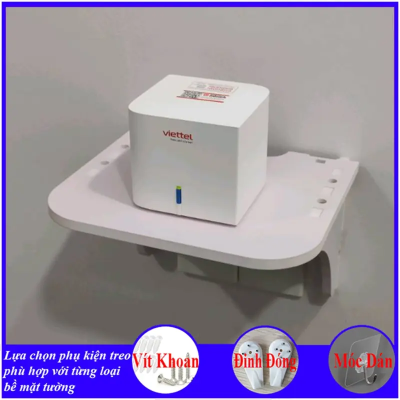 Kệ wifi treo tường, Kệ gắn tường , chất liệu gỗ cao cấp, chống nước tuyệt đối, tạo không gian gọn gàng 3