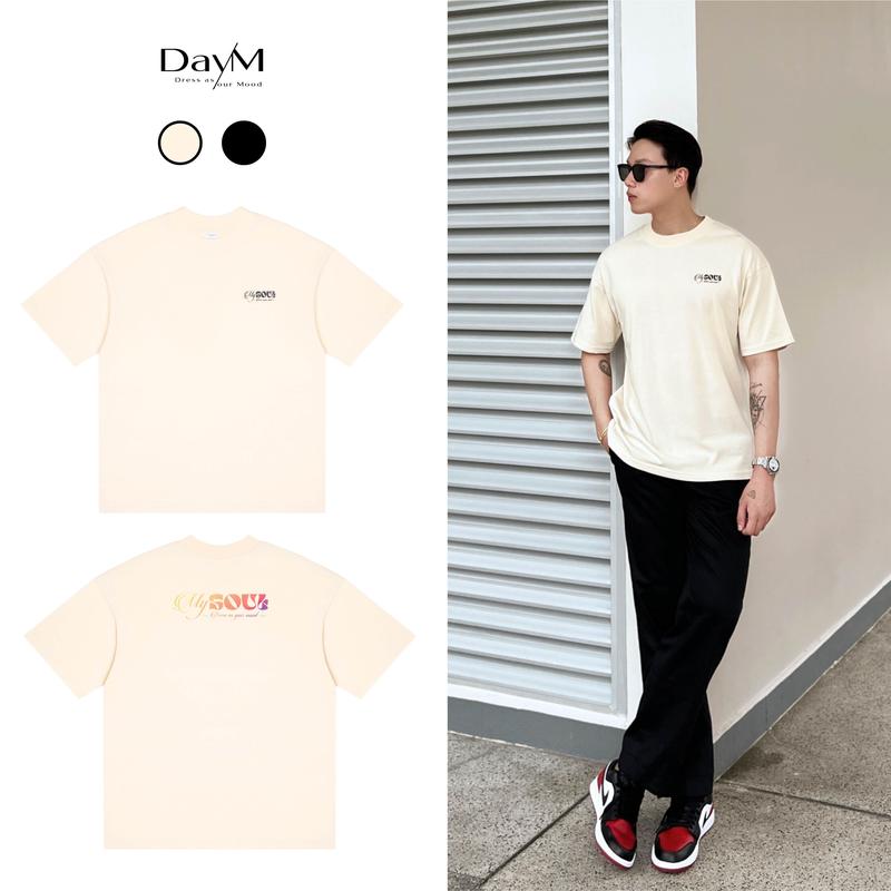 Áo thun DayM | My Soul - Form Âu, oversize, 100% cotton co giãn 2 chiều thoáng mát, 250gsm Menswear Cổ Tròn
