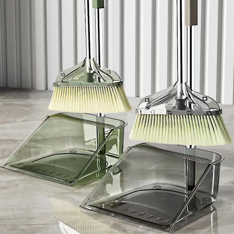 Bộ Chổi Trong Suốt, Đồ Dùng Gia Đình, Thùng Rác, Dày Và Cực Lớn, Thích Hợp Cho Ướt Và Khô, Làm Bằng Thép Không Gỉ, Chống Gió, Chức Năng Kết Hợp, Giá Cả Phải Chăng