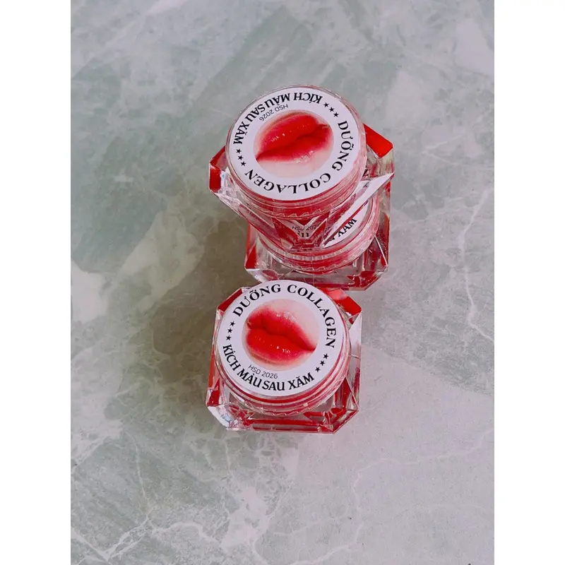 Dưỡng môi Collagen giảm thâm, kích màu môi sau phun xăm, dưỡng môi căng bóng, mềm mượt hũ 5g 1