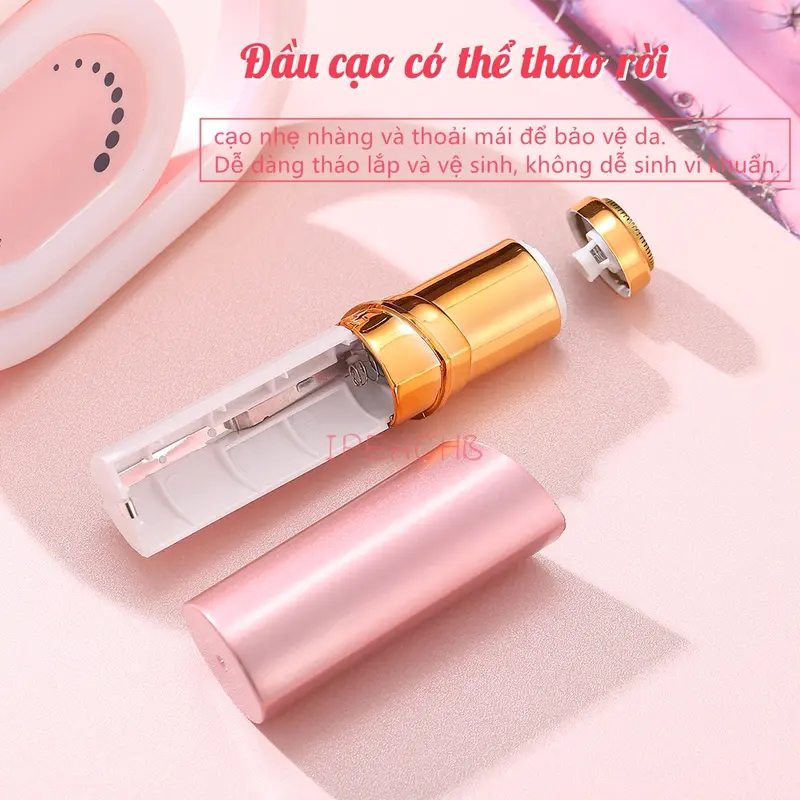 Máy Tẩy Lông Mini Hình Son, Sạc USB Có Đèn CÓ Thể Tháo Dỡ Tiện Dụng Vệ Xinh ,  Máy Cạo Lông An Toàn Và Hiệu Quả Cho Nữ 2