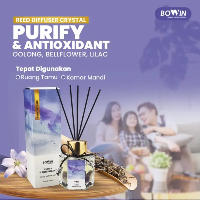 Bowin Reed Diffuser Crystal Aromaterapi Pengharum Ruangan EssentialOil - PURFIY & ANTIOX 2