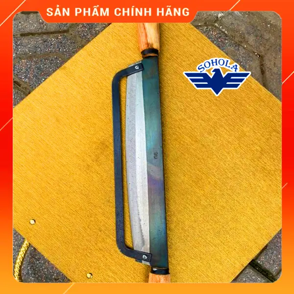 Dao thái chuối 2 tay bằng thép, dao bào thân chuối cán gỗ 5