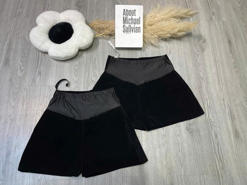   Mina clothing  Quần sóc bầu NHUNG TRƠN có đáp bụng chỉnh dành cho bầu 