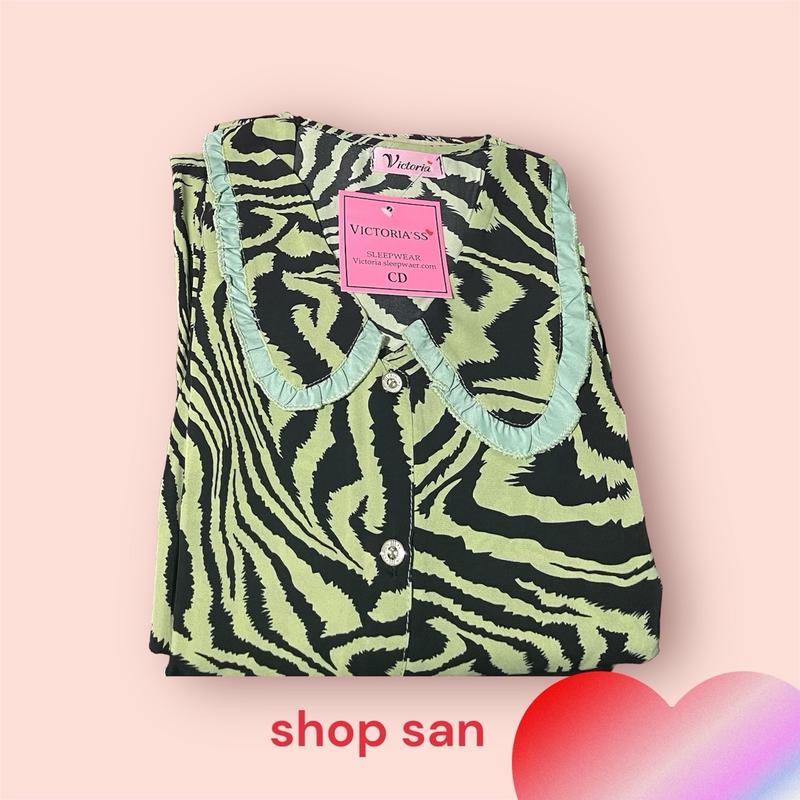 Bộ pizama lụa Mango tay ngắn, quần dài - Ben Shop - Lolita sleep home 3