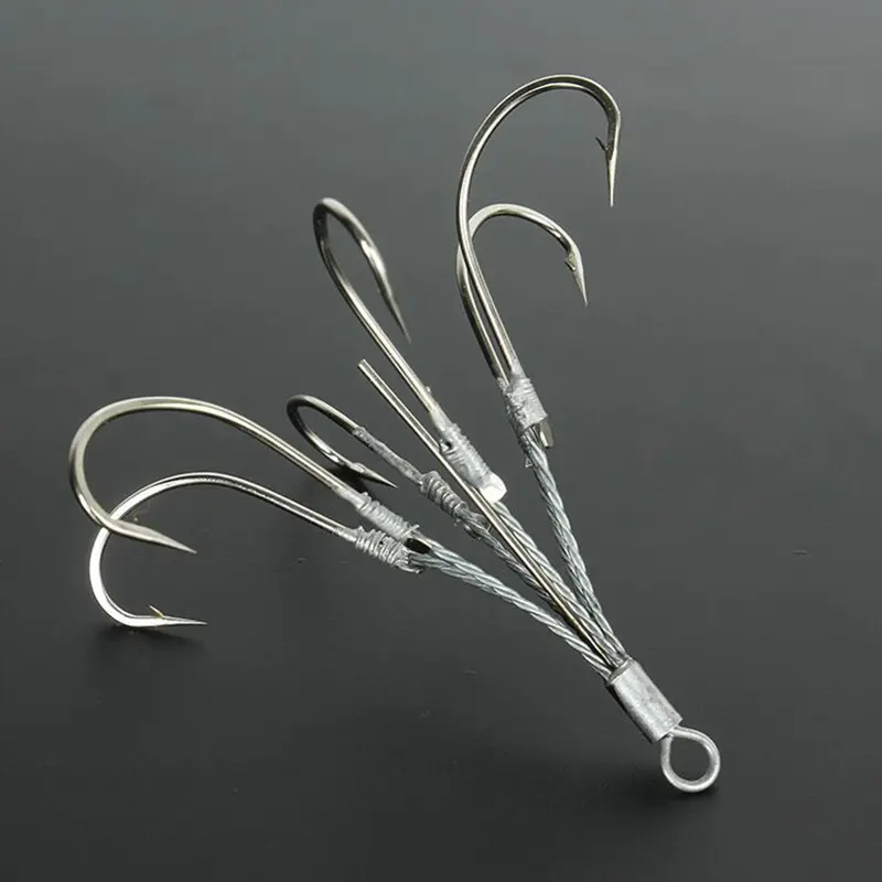 Lưỡi Câu Cá Bằng Thép Cacbon Cao, Lưỡi Câu Treble 6 Móng, Lưỡi Câu Siêu Cá