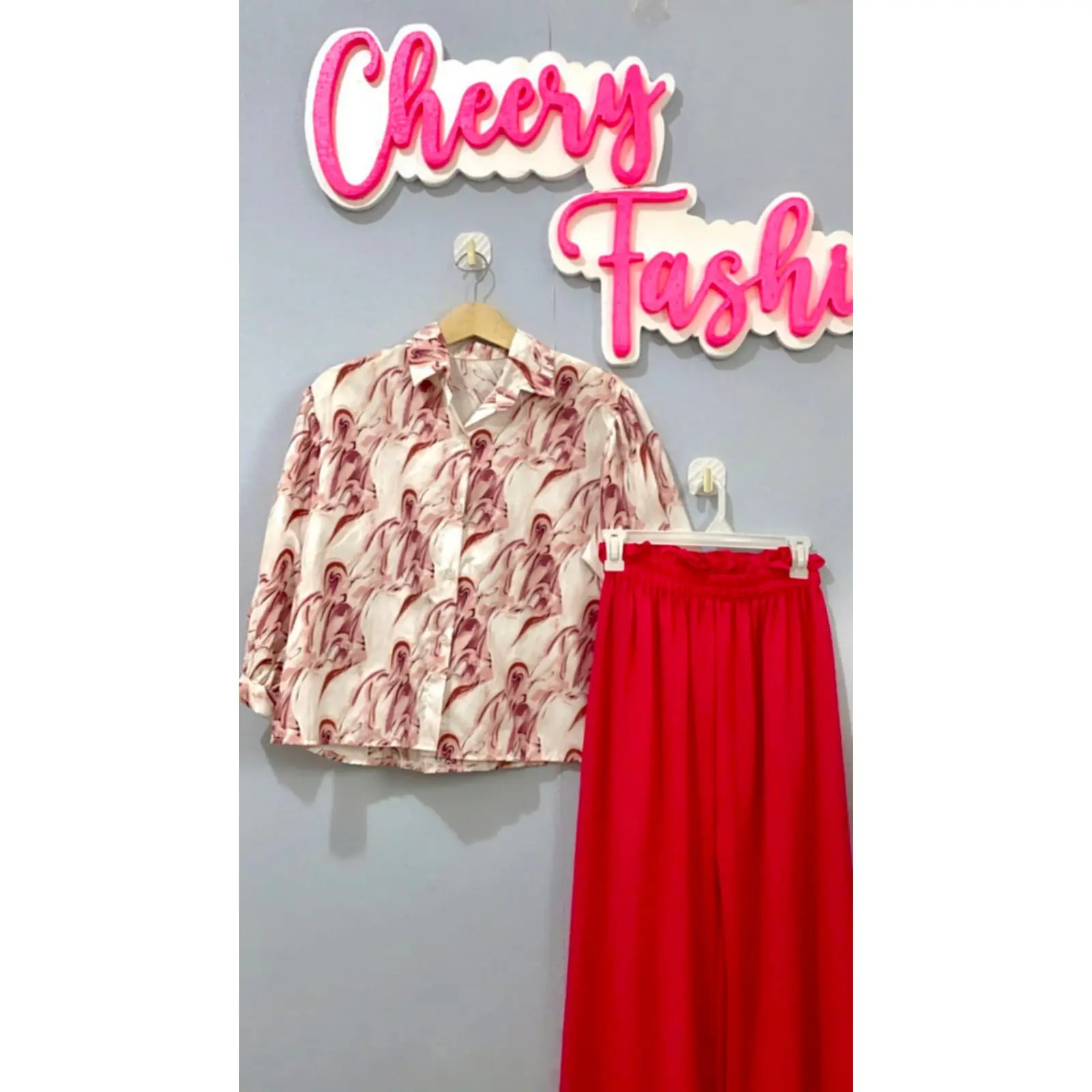 CF - One Set Carlotta Marble Puffy Blouse