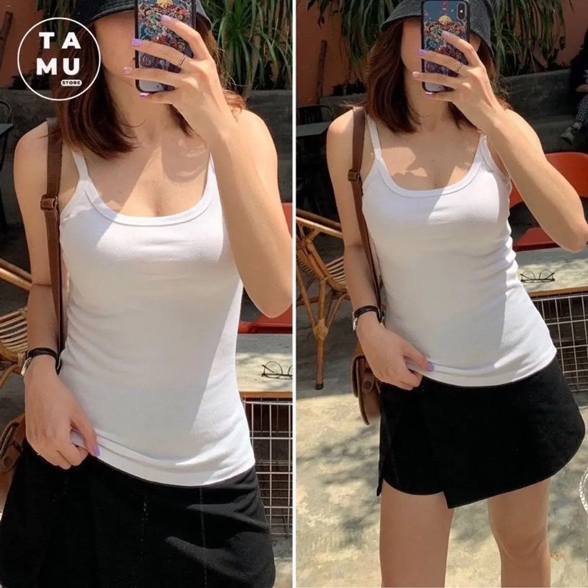 áo thun hai dây dài đẹp, áo hai đấy Nữ Top Women Nhung Women Nhung Kem Đen áo ngực áo lót áo ngực nữ áo 2 dây