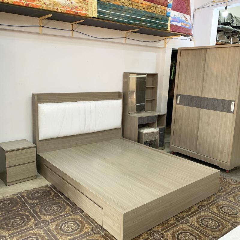 [Freeship HCM] Giường ngủ bọc nệm 2 hộc kéo MDF CPX-G09 1