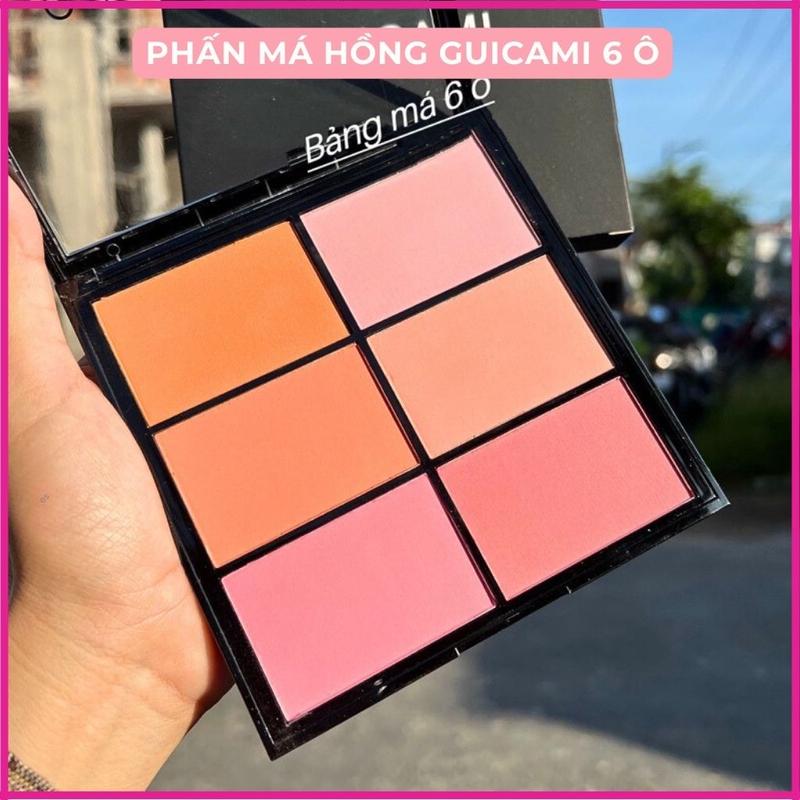 Bảng phấn má hồng Guicami 6 ô tone cam hồng đào siêu xinh