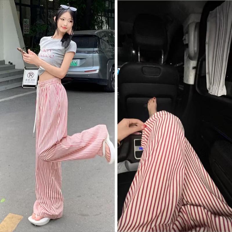 [CHẤT XỊN QC] Quần suông kẻ sọc nữ - Quần kẻ ống rộng - Dáng suông nữ - Chất đũi thô nhăn Women Ong Sọc Kẻ 5