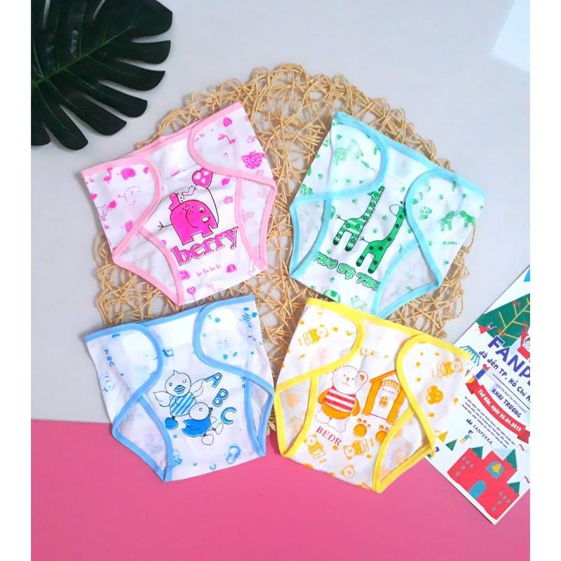  Combo 10 tả vải in hình họa tiết dễ thương cho bé  2-9Kg  Bỉm 